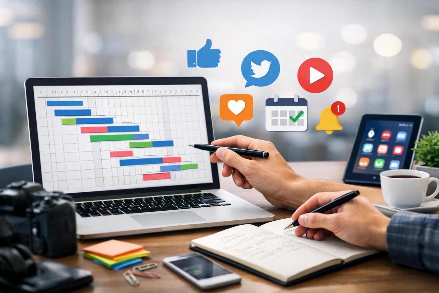 video planificar acciones en redes sociales con diagrama de gantt 1480